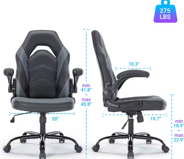 Ergonomische Gaming- & Bureaustoel – PU-leder Verstelbaar