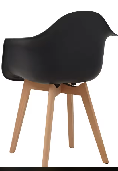 Set van 2 Kunststof Eetkamerstoelen – Scandinavisch Design met Beukenhouten Poten