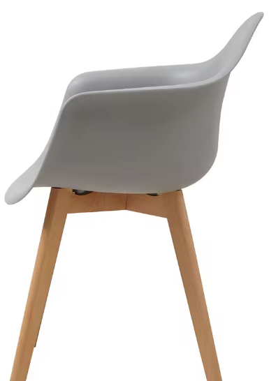 Set van 2 Kunststof Eetkamerstoelen – Scandinavisch Design met Beukenhouten Poten