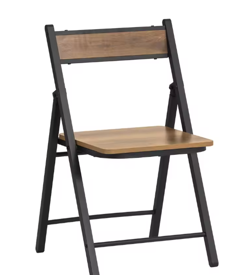 Opvouwbare Klapstoel – Metaal & Houtlook, Compact en Stevig
