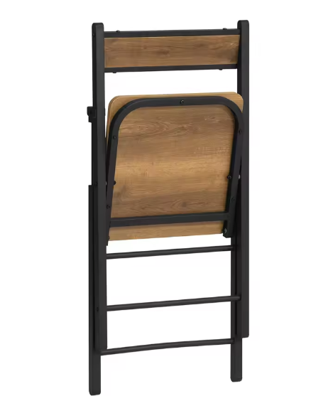 Opvouwbare Klapstoel – Metaal & Houtlook, Compact en Stevig