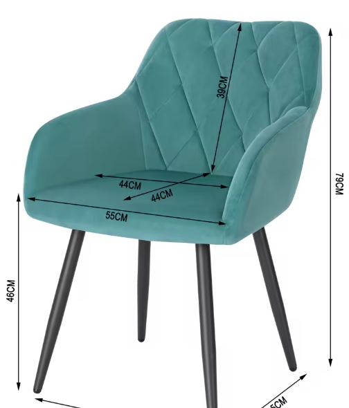 Fluwelen Eetkamerstoel met Armleuningen – Scandinavisch Design & Comfort