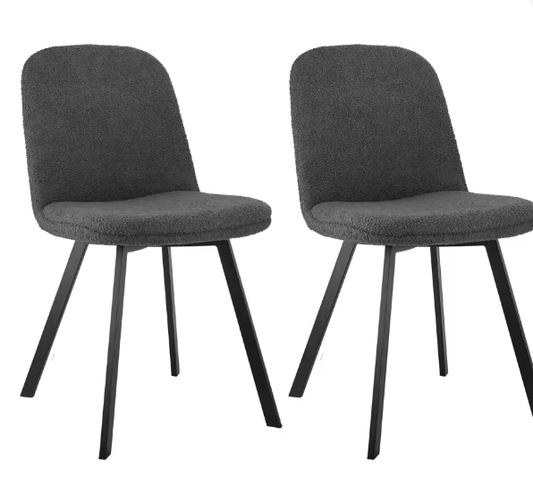 Set van 2 Ergonomische Eetkamerstoelen – Armleuning, Waterdicht, Krasbestendig, Gestoffeerd