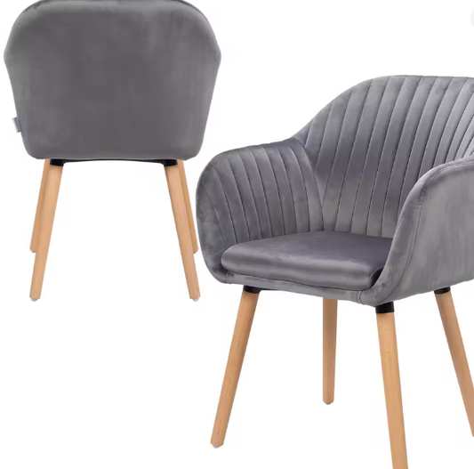 Set van 2 Gestoffeerde Eetkamerstoelen – Armleuning, Ergonomisch, Modern