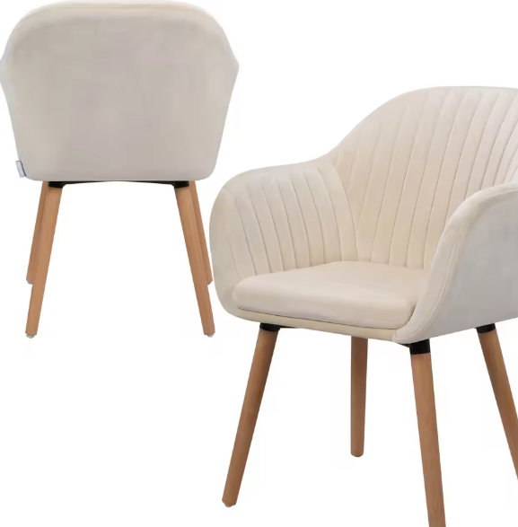 Set van 2 Gestoffeerde Eetkamerstoelen – Armleuning, Ergonomisch, Modern