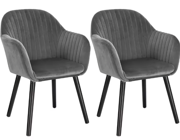 Set van 2 Gestoffeerde Eetkamerstoelen – Armleuning, Ergonomisch, Modern