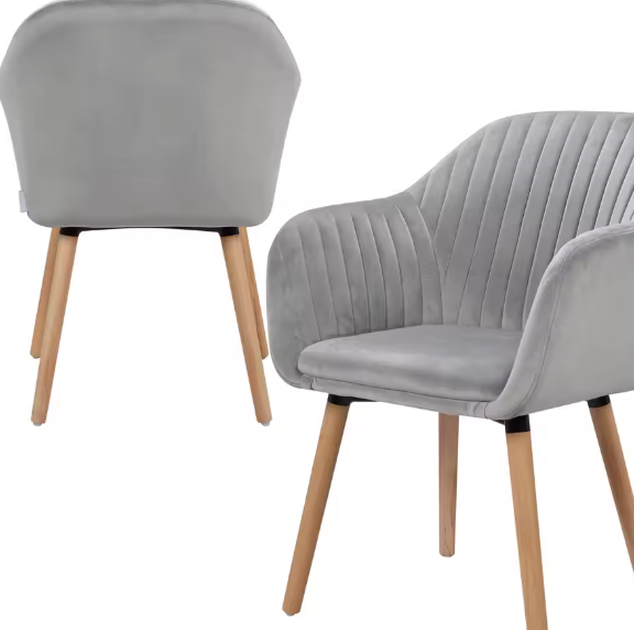 Set van 2 Gestoffeerde Eetkamerstoelen – Armleuning, Ergonomisch, Modern