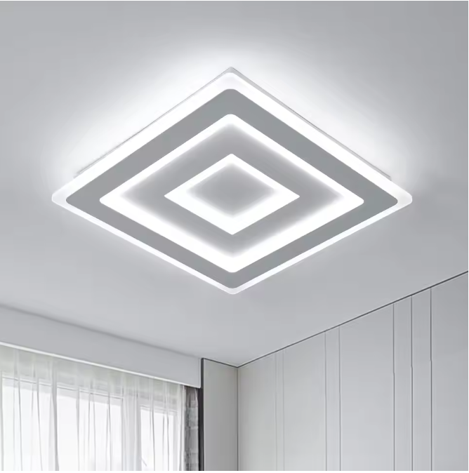 Moderne Vierkante LED Plafondlamp – 42W Acryl Wit, Slaapkamer & Woonkamer