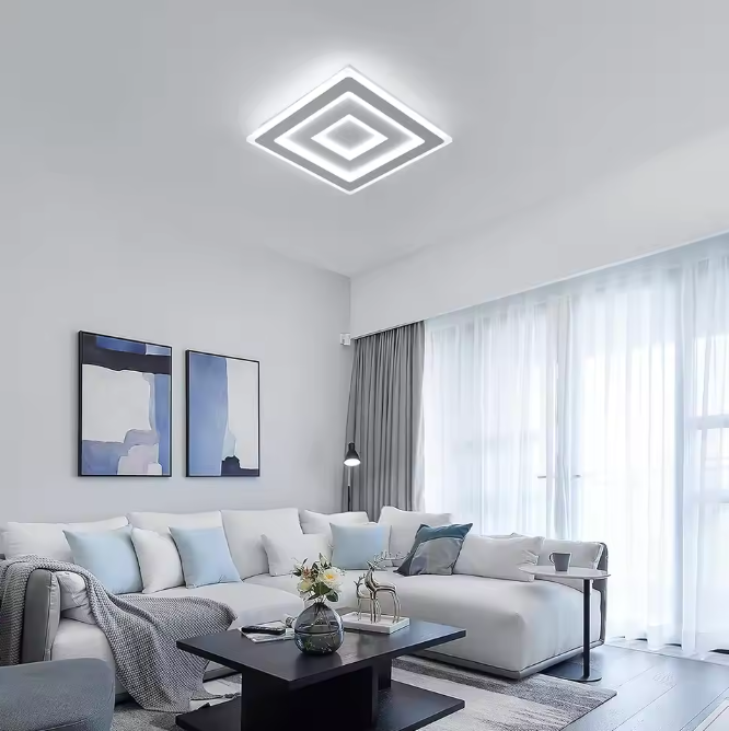 Moderne Vierkante LED Plafondlamp – 42W Acryl Wit, Slaapkamer & Woonkamer