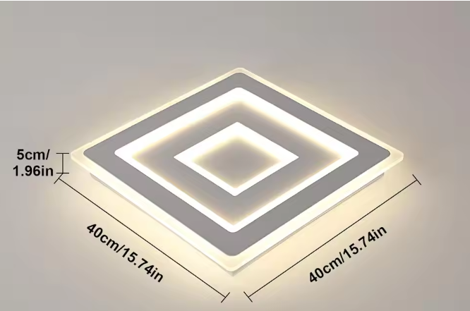 Moderne Vierkante LED Plafondlamp – 42W Acryl Wit, Slaapkamer & Woonkamer