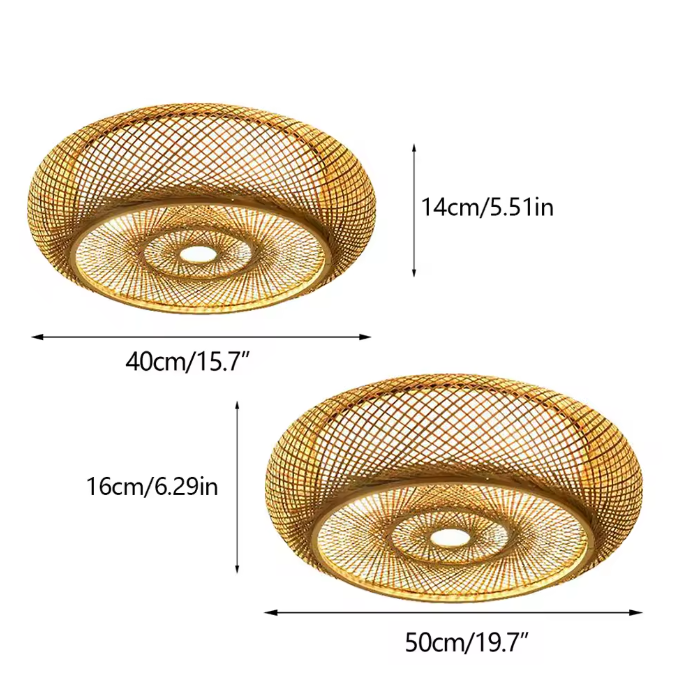 Rotan Hanglamp – Handgeweven Bamboe Plafondlamp, Modern & Minimalistisch