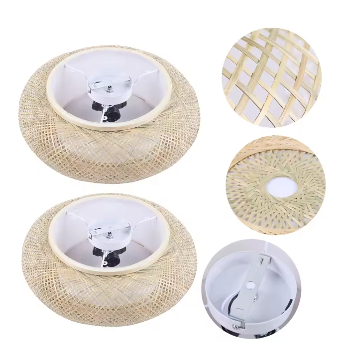 Rotan Hanglamp – Handgeweven Bamboe Plafondlamp, Modern & Minimalistisch