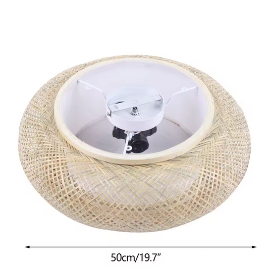 Rotan Hanglamp – Handgeweven Bamboe Plafondlamp, Modern & Minimalistisch