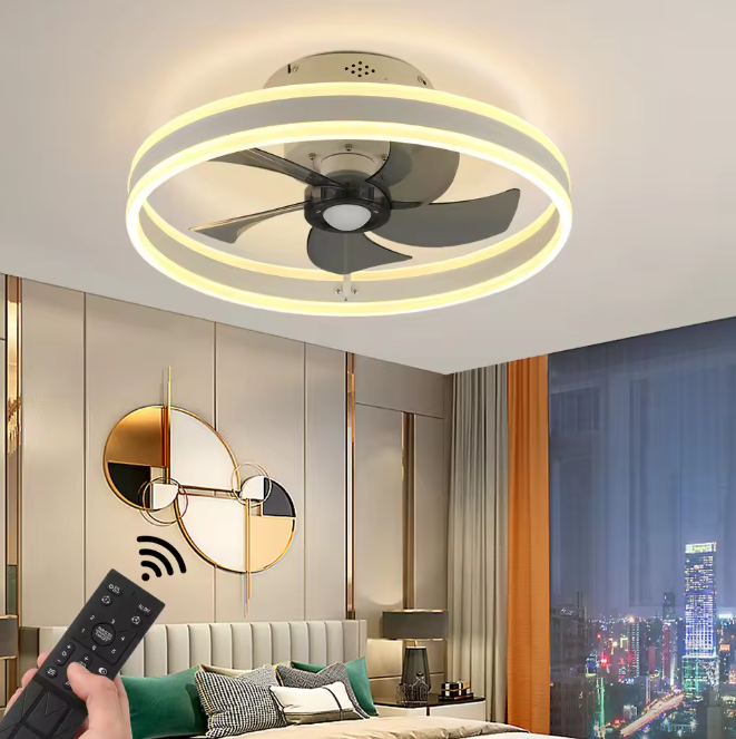 Moderne LED Plafondventilator – 50W Dimbare Plafondlamp met Afstandsbediening, 50 cm