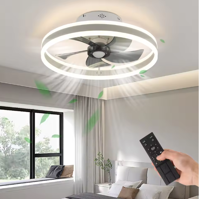 Moderne LED Plafondventilator – 50W Dimbare Plafondlamp met Afstandsbediening, 50 cm
