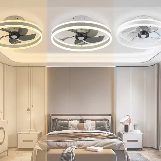 Moderne LED Plafondventilator – 50W Dimbare Plafondlamp met Afstandsbediening, 50 cm