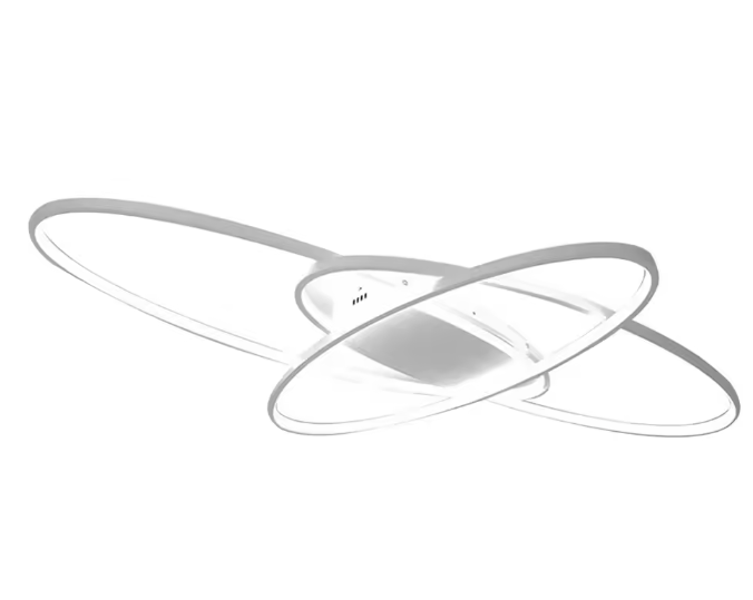 Moderne Geometrische LED Plafondlamp – 70W Zwart, Dimbaar met Afstandsbediening