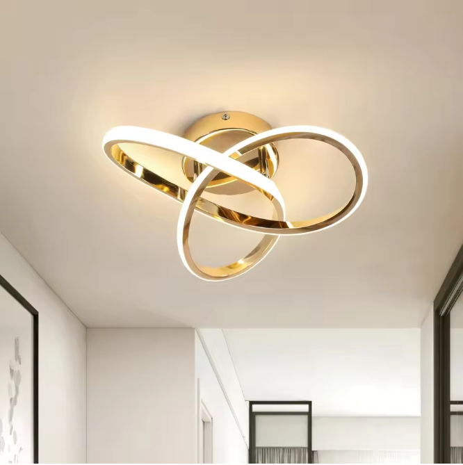 Moderne LED Plafondlamp – Gebogen Design voor Slaapkamer, Woonkamer & Keuken