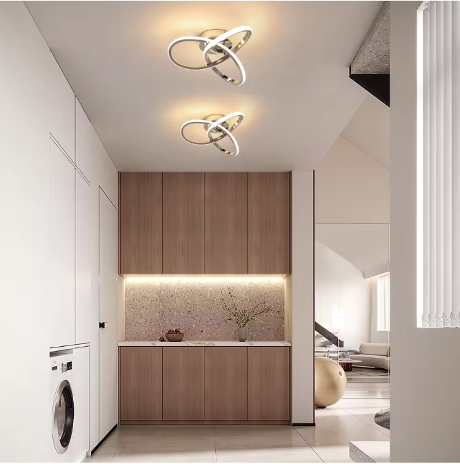 Moderne LED Plafondlamp – Gebogen Design voor Slaapkamer, Woonkamer & Keuken