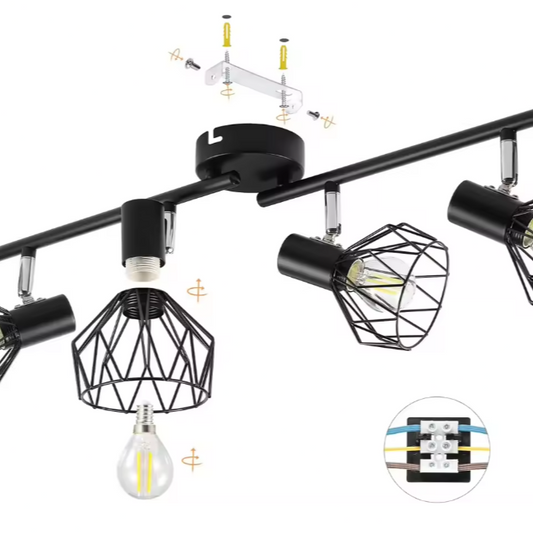 LED Spotlightset 4-Vlam – Draaibare Plafond- & Wandlamp, E14