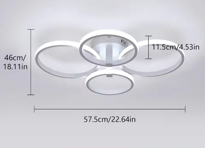 Moderne LED Plafondlamp – 48W Ronde Lamp met Acryl & Metaal, 6500K Koelwit
