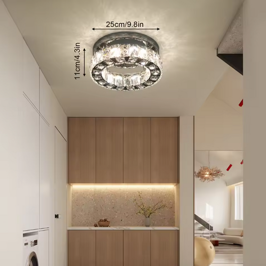 Moderne Kristallen Kroonluchter – Ronde LED Plafondlamp met Afstandsbediening