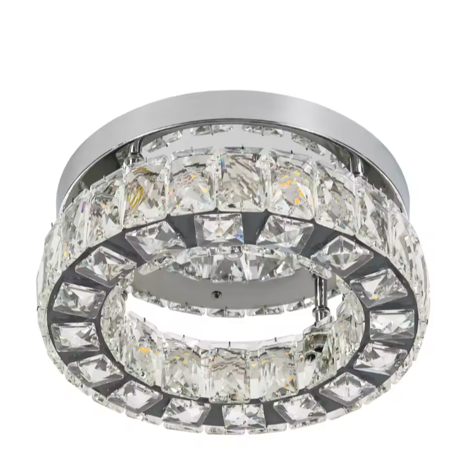 Moderne Kristallen Kroonluchter – Ronde LED Plafondlamp met Afstandsbediening