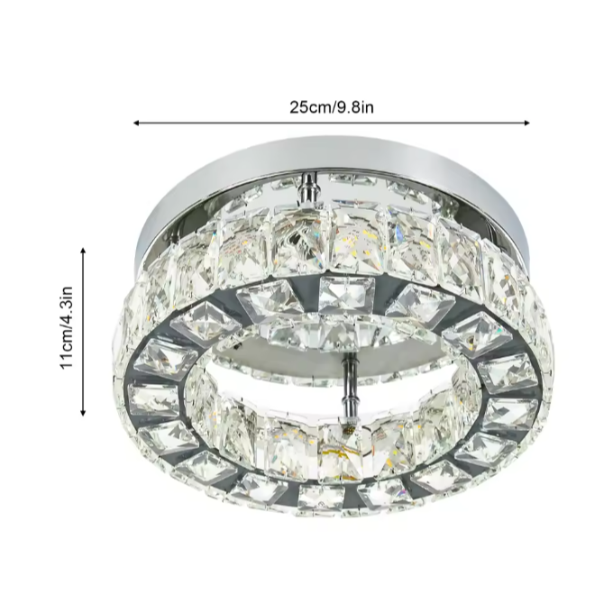 Moderne Kristallen Kroonluchter – Ronde LED Plafondlamp met Afstandsbediening