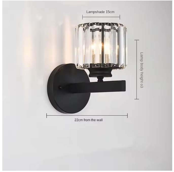 Moderne Kristallen Wandlamp – Luxe LED Verlichting voor Slaapkamer & Woonkamer