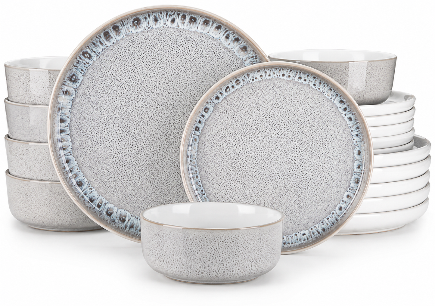 Luxe Serviesset - 18 delig - 6 persoons - Beige - Dinerborden - Bordenset - Diepe borden - Ontbijtborden - Servies - Keukenservies - Luxe design - Tafelstijl
