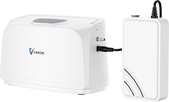 Varon - NT-03 - Zuurstofconcentrator - Oxygen Concentrator - Zuurstof Generator - Zuurstofpomp - Luchtreiniger - Zuurstof - Draagbaar - 3L/min - Wit