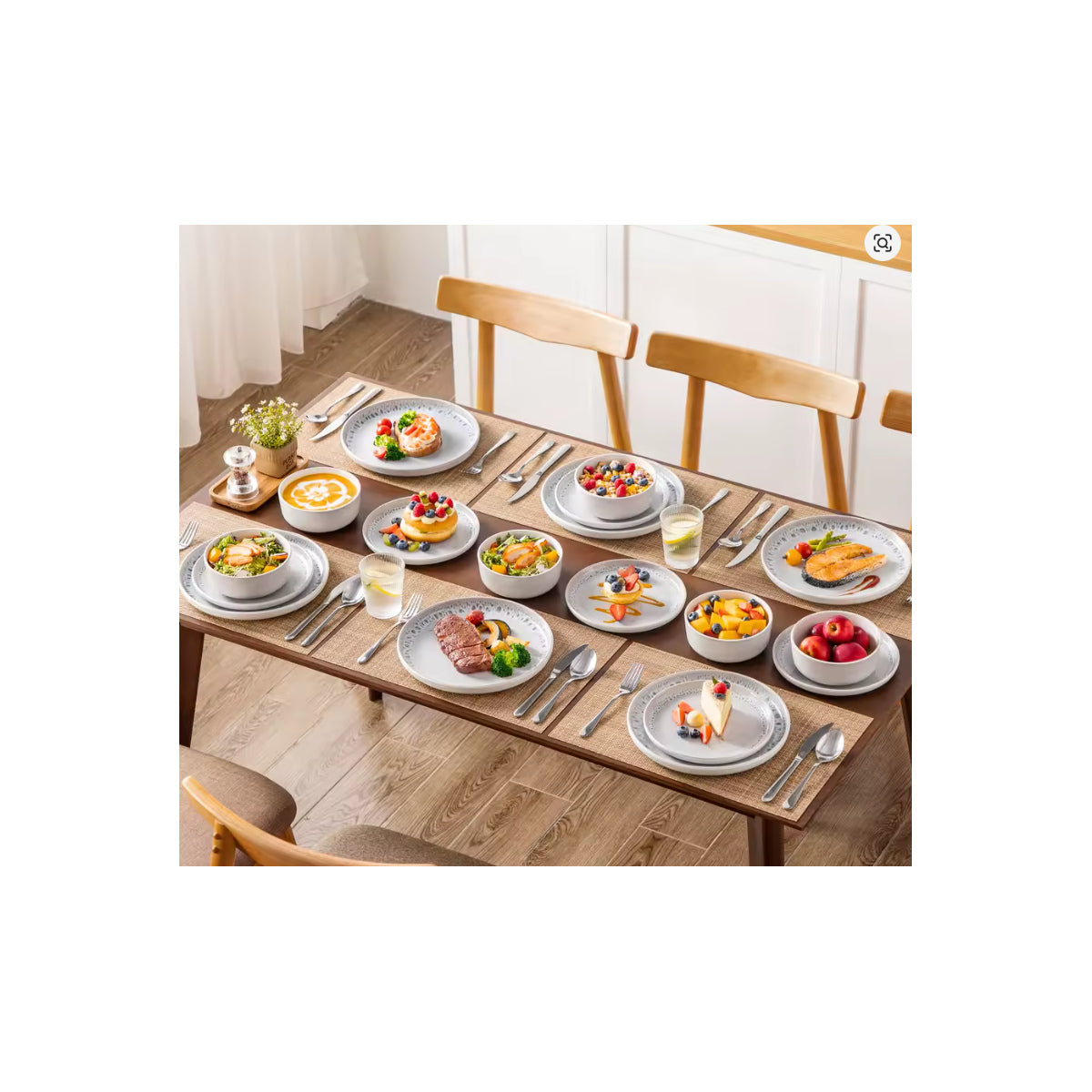 Luxe Serviesset - 18 delig - 6 persoons - Beige - Dinerborden - Bordenset - Diepe borden - Ontbijtborden - Servies - Keukenservies - Luxe design - Tafelstijl