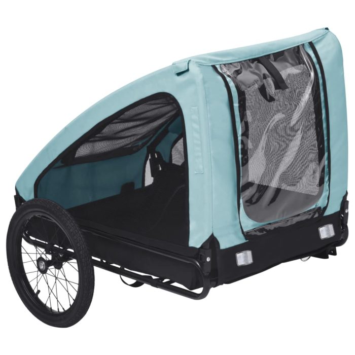 TrendyXL Hondenfietstrailer blauw en zwart