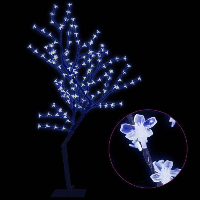 TrendyXL Kerstboom 128 LED's blauw licht kersenbloesem 120 cm