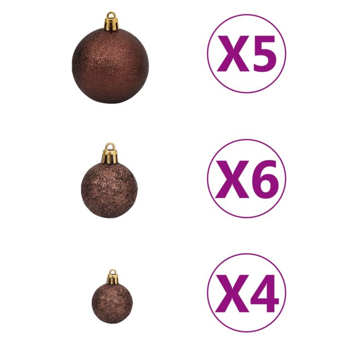 TrendyXL 61-delige Kerstballenset met piek en 150 LED's goud en brons