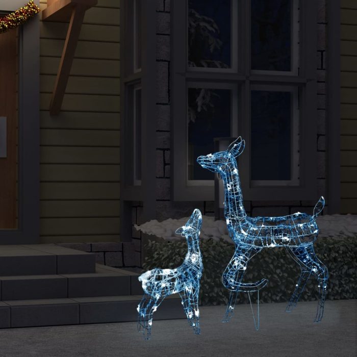 TrendyXL Kerstversiering rendierfamilie 160 LED's koudwit acryl