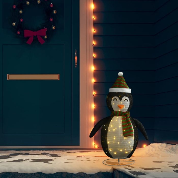 TrendyXL Kerstpinguïn decoratief LED 90 cm luxe stof