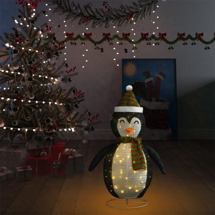 TrendyXL Kerstpinguïn decoratief LED 90 cm luxe stof