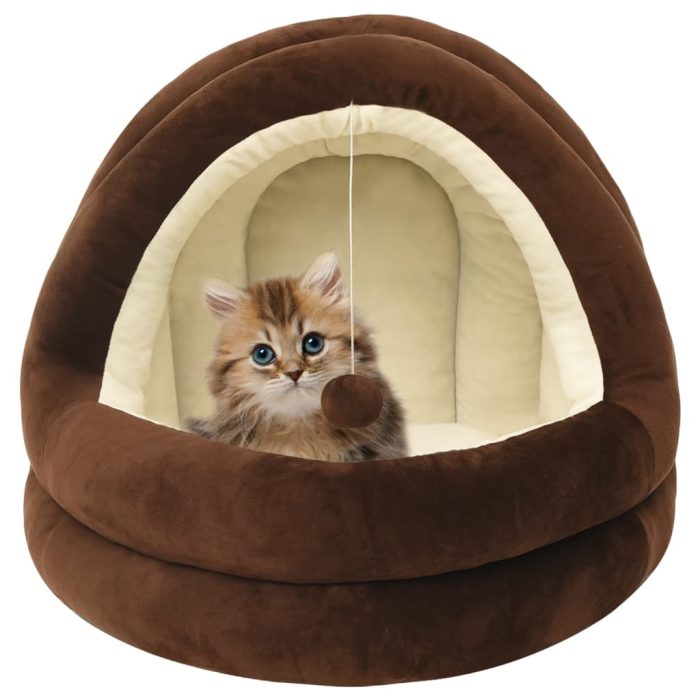 TrendyXL Kattenmand 50x50x45 cm bruin en crèmekleurig