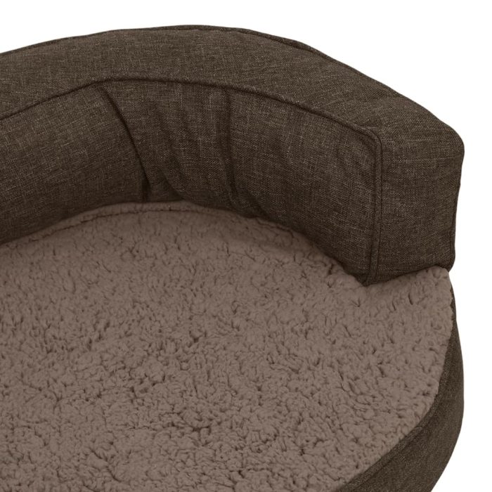 TrendyXL Hondenbed ergonomisch linnen-look 60x42 cm fleece bruin