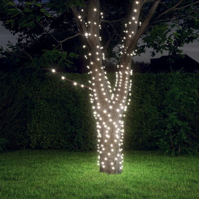 TrendyXL Lichtsnoeren 2 st met 2x200 LED's solar binnen/buiten koudwit