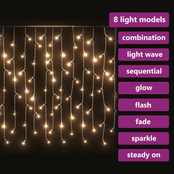 TrendyXL Lichtgordijn met 400 LED's en 8 functies 10 m warmwit