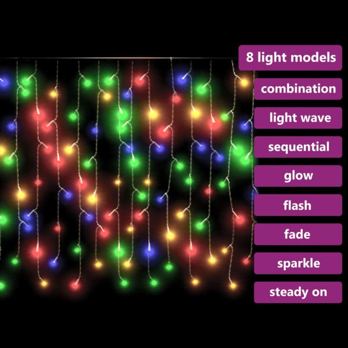 TrendyXL Lichtgordijn met 400 LED's en 8 functies 10 m meerkleurig