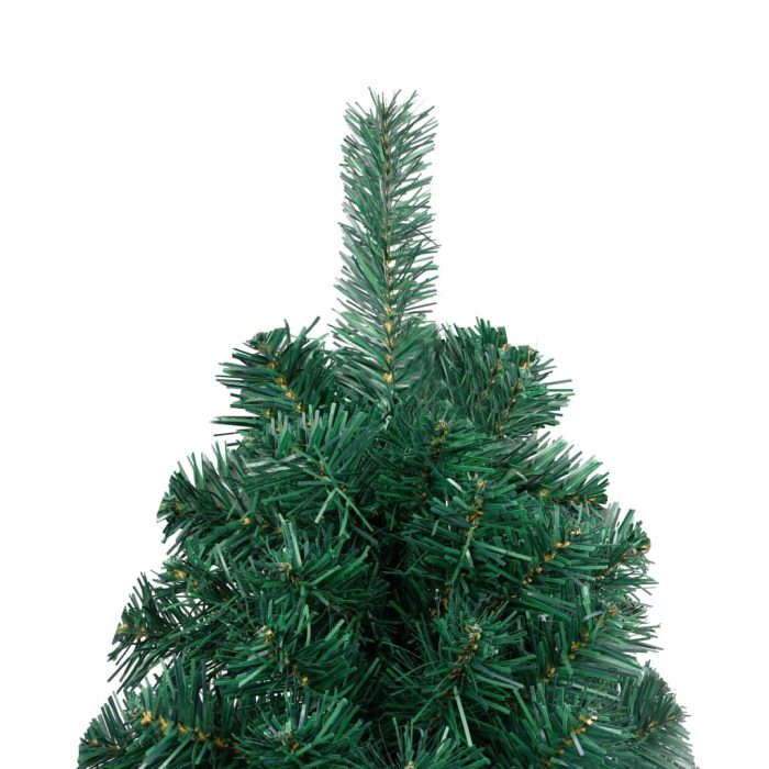 TrendyXL Kunstkerstboom met verlichting en kerstballen half 180 cm groen