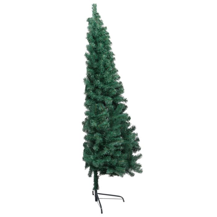 TrendyXL Kunstkerstboom met verlichting en kerstballen half 120 cm groen