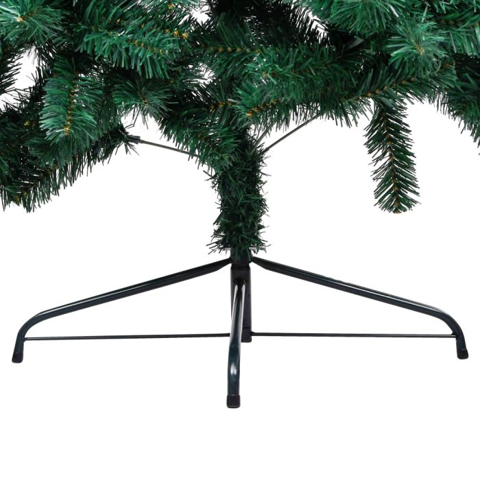 TrendyXL Kunstkerstboom met verlichting en kerstballen half 120 cm groen