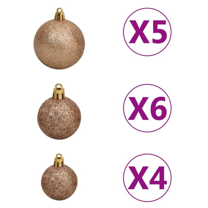 TrendyXL Kunstkerstboom met verlichting en kerstballen 546 takken 180 cm