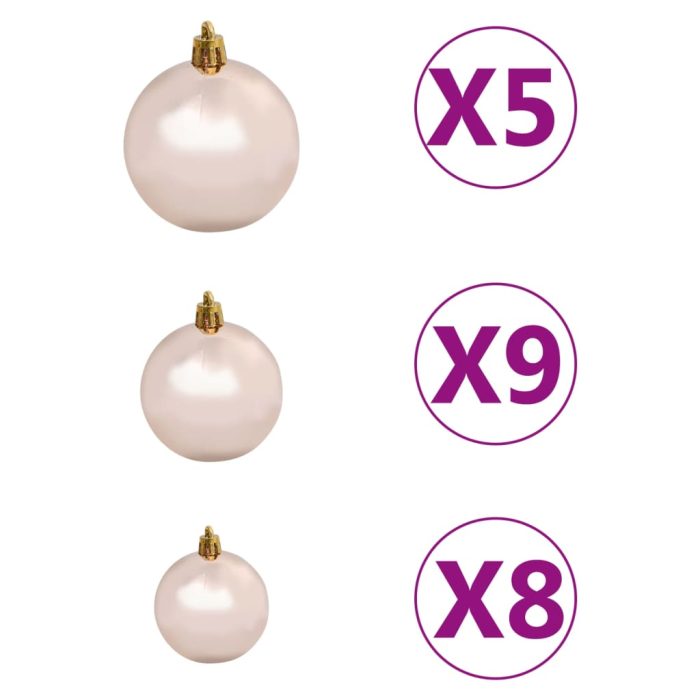 TrendyXL Kunstkerstboom met verlichting en kerstballen 620 takken 180 cm