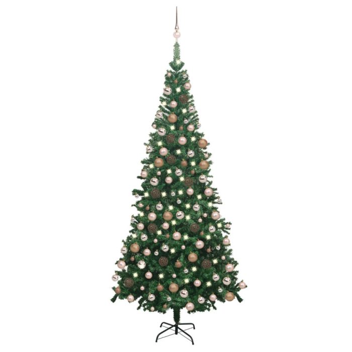 TrendyXL Kunstkerstboom met verlichting en kerstballen L 240 cm groen