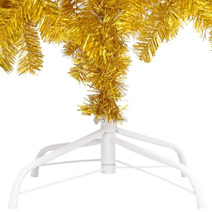 TrendyXL Kunstkerstboom met verlichting en kerstballen 150 cm PET goud